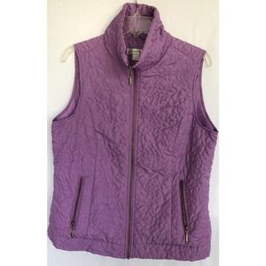 CHRISTOPHER & BANKS Orchid Embroidered Zip Pockets Lined Vest Women's Size Small